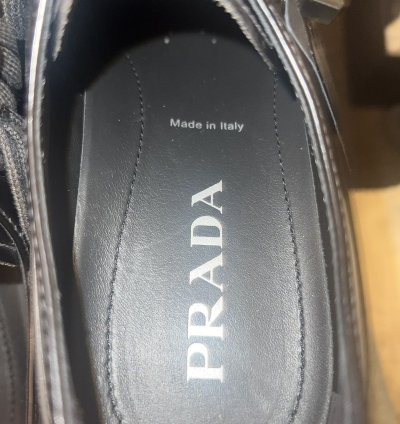 Prada Mens Leather Monolith Spazzolato Lace-up Derby
