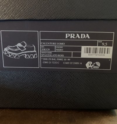 Prada Mens Monolith Brushed Leather Loafers