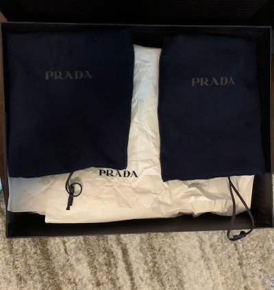 Prada Mens Monolith Brushed Leather Loafers