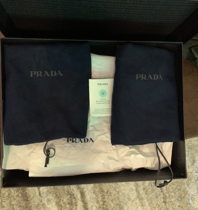 Prada Mens Monolith Brushed Leather Loafers