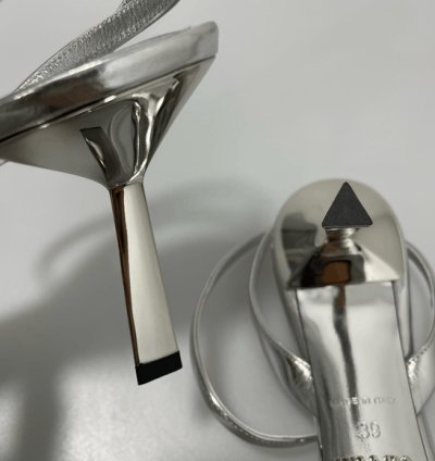 Prada Metallic Leather Logo Sandals Women Eu 39 Us 9 1050