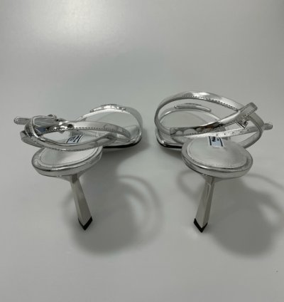 Prada Metallic Leather Logo Sandals Women Eu 39 Us 9 1050