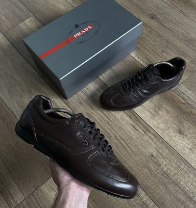 Prada Milano Leather Low Casual Shoes Sneakers