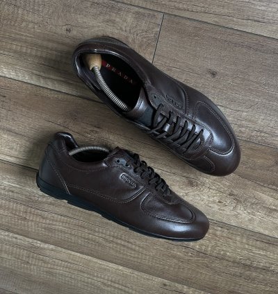 Prada Milano Leather Low Casual Shoes Sneakers