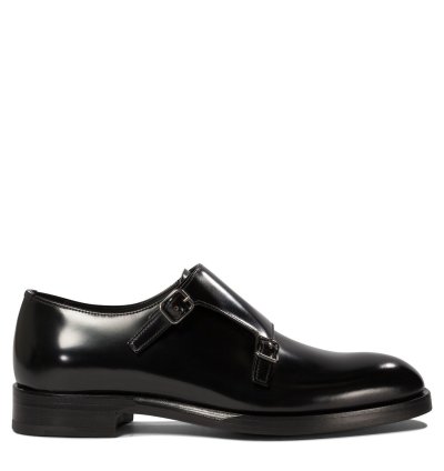 Prada Monk Shoes In Brushed Leather Size Uk 9