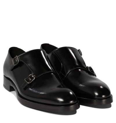 Prada Monk Shoes In Brushed Leather Size Uk 9