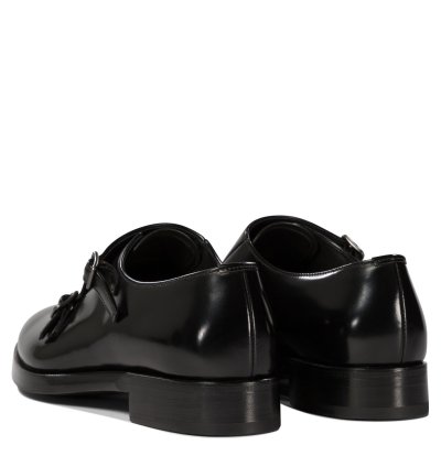 Prada Monk Shoes In Brushed Leather Size Uk 9