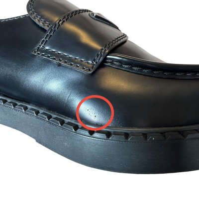 Prada Monolith Black Leather Loafers Size 43 Eu 9 Us
