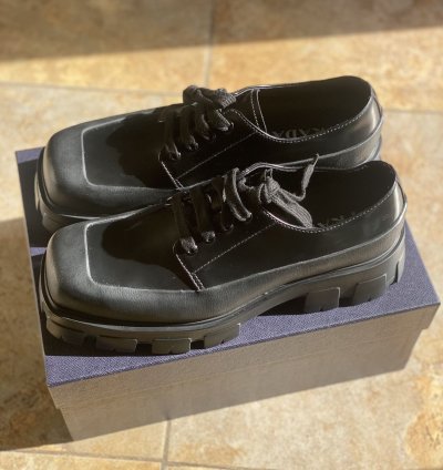 Prada Monolith Boot Brushed Leather Derby Shoes