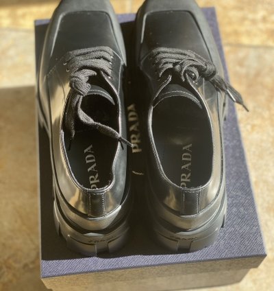 Prada Monolith Boot Brushed Leather Derby Shoes