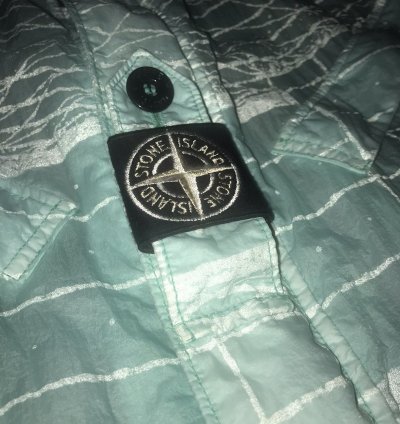 Stone Island Reflective Grid On Lamy-tc Jacket Aqua
