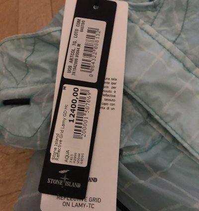 Stone Island Reflective Grid On Lamy-tc Jacket Aqua