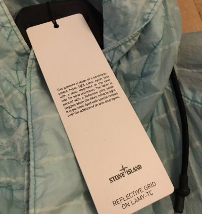 Stone Island Reflective Grid On Lamy-tc Jacket Aqua