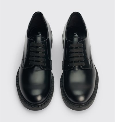Prada Monolith Lace Up Derby Shoes Black