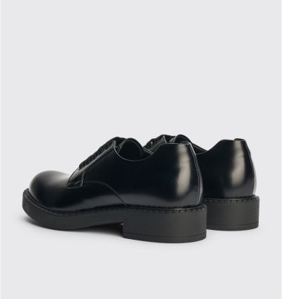 Prada Monolith Lace Up Derby Shoes Black