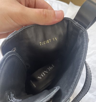 Prada Monolith Leather And Nylon Fabric Boots Size 11us 45eu