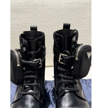 Prada Monolith Leather Biker Boots