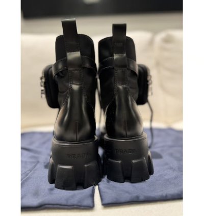 Prada Monolith Leather Biker Boots