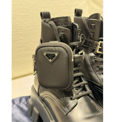 Prada Monolith Leather Biker Boots