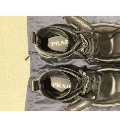 Prada Monolith Leather Biker Boots