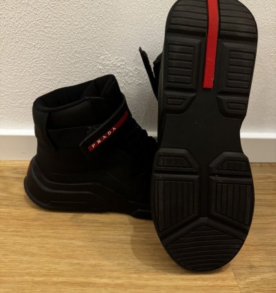 Prada Nubuck Polarius Mens High Top Sneakers 10 5 Black