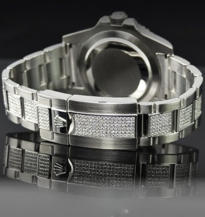 Rolex Gmt-master Ii 40 Mm Oyster Black Dial Custom Diamond-set - Iced Out
