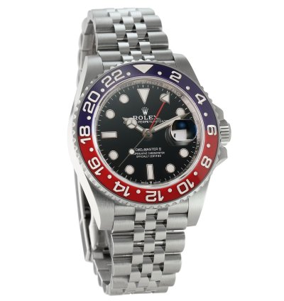 Rolex Gmt-master Ii 40mm Pepsi Red Blue Bezel Stainless Steel Jubilee Bracelet