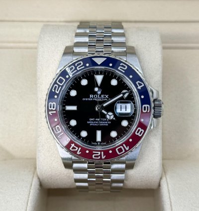 Rolex Gmt-master Ii 40mm Red Blue Ceramic Bezel Stainless Steel Pepsi Jubilee 126710blro