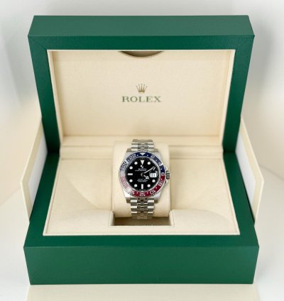 Rolex Gmt-master Ii 40mm Red Blue Ceramic Bezel Stainless Steel Pepsi Jubilee 126710blro