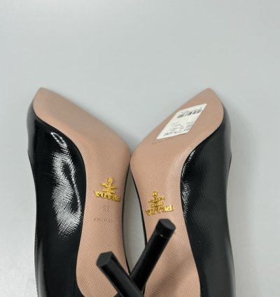 Prada Pointed Toe Pump Heels Black 85mm Women Eu 36 Us 6