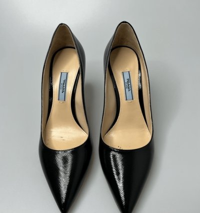 Prada Pointed Toe Pump Heels Black 85mm Women Eu 36 Us 6