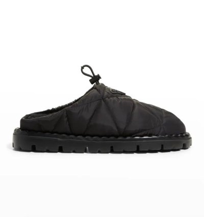 Prada Re-nylon Rush Quilted Slipper Mules