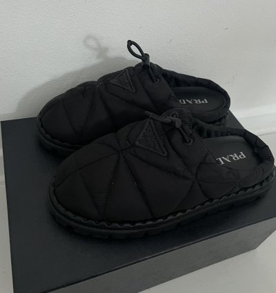 Prada Re-nylon Rush Quilted Slipper Mules