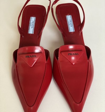 Prada Red Slingback Mule