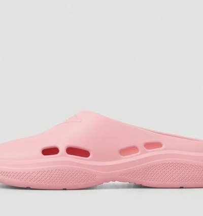 Prada Rubber Mellow Mules In Pink