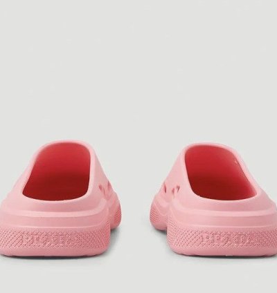 Prada Rubber Mellow Mules In Pink