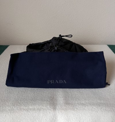 Prada Rush Quilted Nylon Mule Sandals In Black