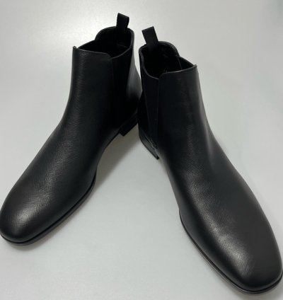Prada Saffiano Leather Chelsea Boots Black Men Uk 8 Us 9