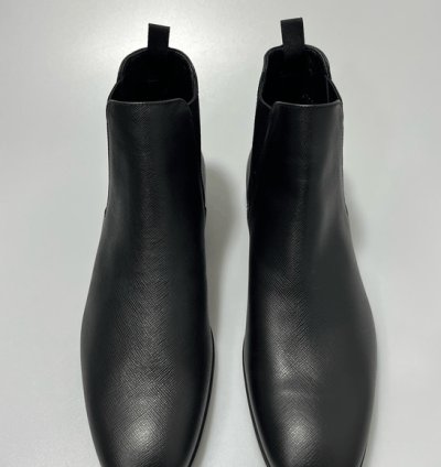 Prada Saffiano Leather Chelsea Boots Black Men Uk 8 Us 9