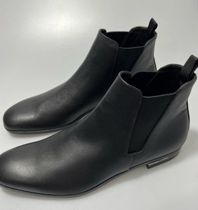Prada Saffiano Leather Chelsea Boots Black Men Uk 8 Us 9
