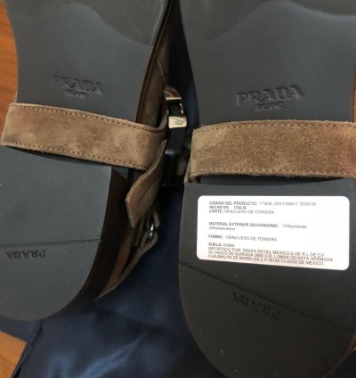 Prada Santiago Suede Logo Harness Western Brogue Shoe