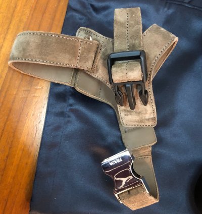 Prada Santiago Suede Logo Harness Western Brogue Shoe