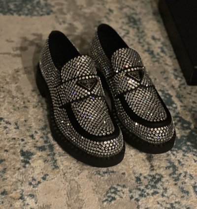 Prada Sayin Loafer With Crystal