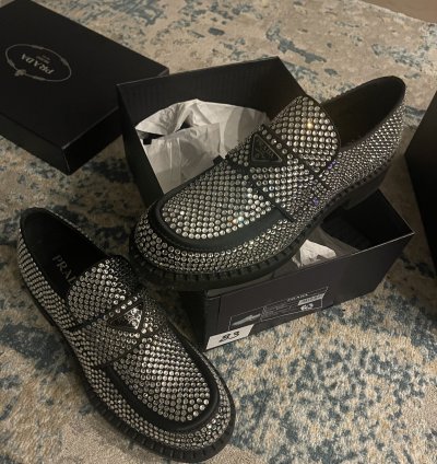 Prada Sayin Loafer With Crystal
