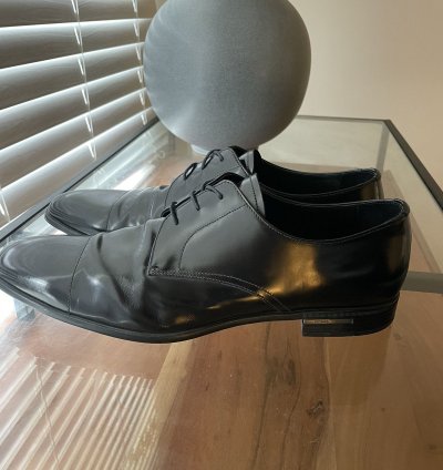 Prada Smooth Leather Lace Up Dress Shoe
