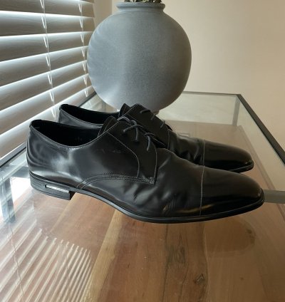 Prada Smooth Leather Lace Up Dress Shoe