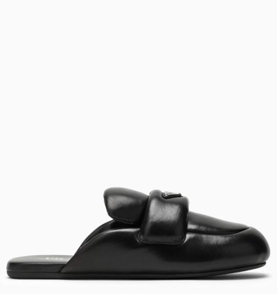 Prada Soft Flat Black Padded Sabot