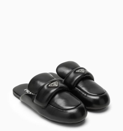 Prada Soft Flat Black Padded Sabot