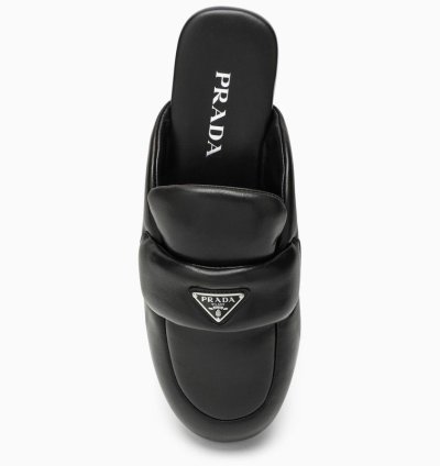 Prada Soft Flat Black Padded Sabot