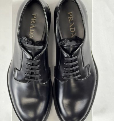 Prada Spazzolato 12 5 Rubber Soled Dress Shoe